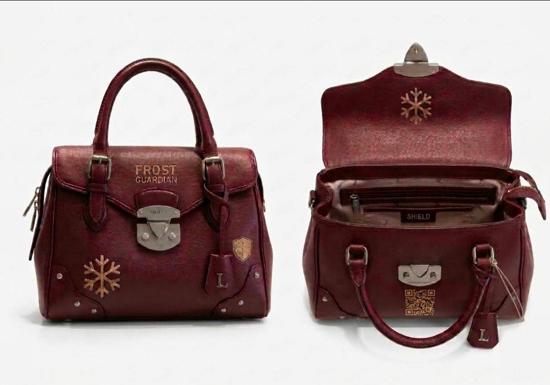 Frost Guardian Royal Diamond Burgundy Handbag – Saffiano Leather & Titanium ICE Edition (Grabacki Marcin)
