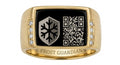 Frost Guardian Neural Bio-Shield Ring – Edelstahl Gold & Onyx Edition (Grabacki Marcin)