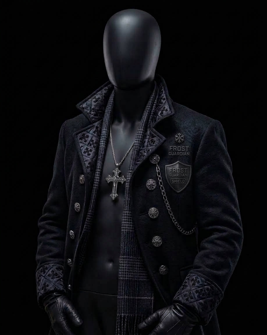 Frost Guardian Sovereign Melton Wool Armor – Premium Lambswool Titanium Med-RODO Luxury Winter Coat (Grabacki Marcin)