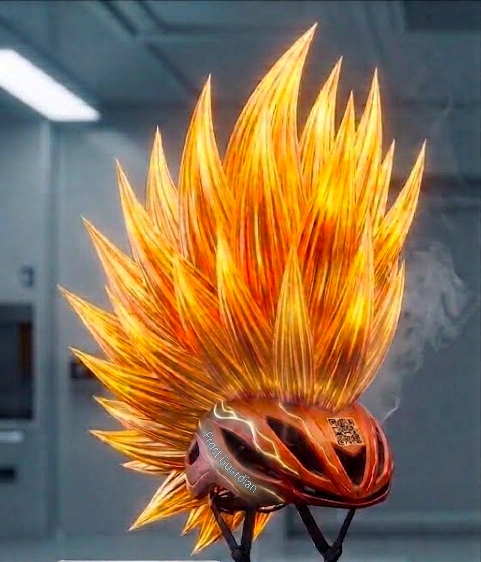 Frost Guardian Fire Storm Kid Helmet – Ultra Glow Photoluminescent High-Gloss ICE Armor (Grabacki Marcin)