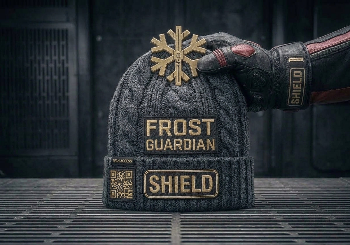 Frost Guardian Carbon Grey Executive Beanie – Forged Snowflake Med-RODO Professional Men's Armor (Grabacki Marcin)