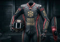 Frost Guardian Pro Shield Motorcycle Leather Suit – Monocoque Titanium & Carbon ICE Track Edition (Grabacki Marcin)
