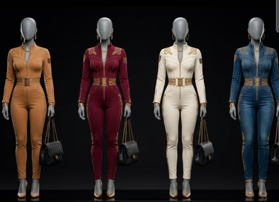 Frost Guardian The Empress Sculpt-Core Jumpsuit – Premium Lambskin Denim Med-RODO Luxury Armor (Grabacki Marcin)